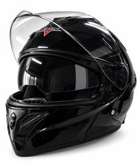 🏍️ CASQUE FGN MODULABLE – NOIR BRILLANT – VISIÈRE NOIRE