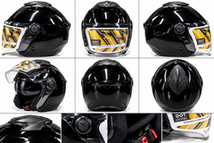Casque Moto KML Jet Double Visière – Noir & Gris