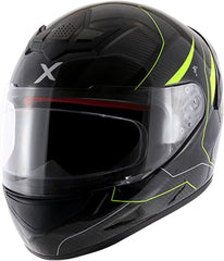 CASQUE MOTO INTÉGRAL AXOR CARON – NOIR / JAUNE FLUO