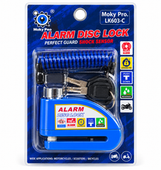 ANTIVOL DISQUE MOTO AVEC ALARME MOKY PRO LK603-C – BLEU