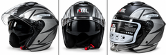 Casque Moto KML Jet Double Visière – Noir & Gris