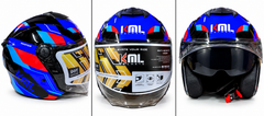 Casque Moto KML Jet Double Visière – Noir & Gris