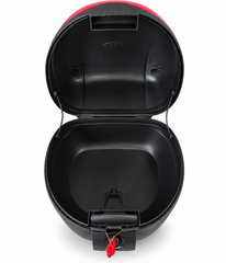 TOP CASE MOTO 32L – PLASTIQUE NOIR AVEC CATADIOPTRE ROUGE