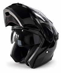 🏍️ CASQUE FGN MODULABLE – NOIR BRILLANT – VISIÈRE NOIRE